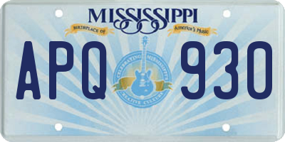 MS license plate APQ930