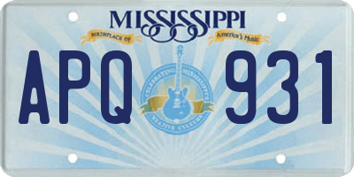 MS license plate APQ931