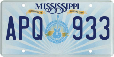 MS license plate APQ933