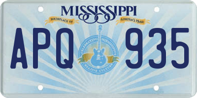MS license plate APQ935