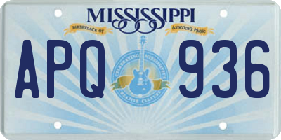 MS license plate APQ936
