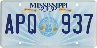 MS license plate APQ937