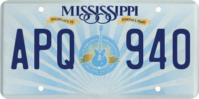 MS license plate APQ940