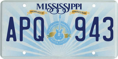 MS license plate APQ943