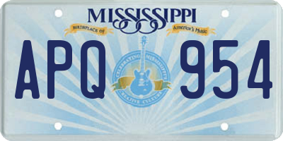 MS license plate APQ954