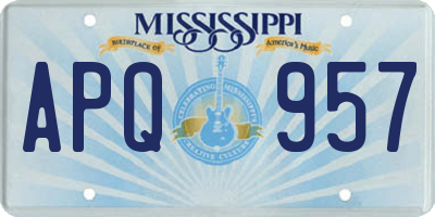 MS license plate APQ957