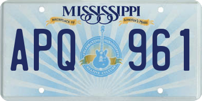 MS license plate APQ961