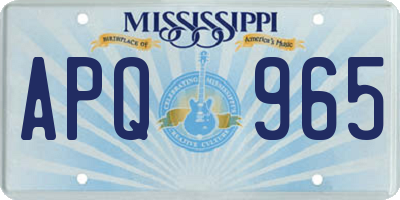 MS license plate APQ965