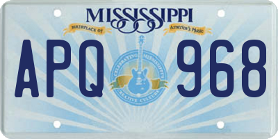 MS license plate APQ968
