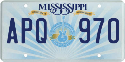 MS license plate APQ970