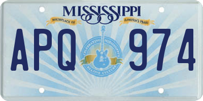 MS license plate APQ974