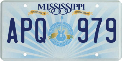 MS license plate APQ979