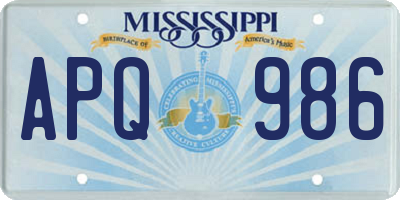 MS license plate APQ986
