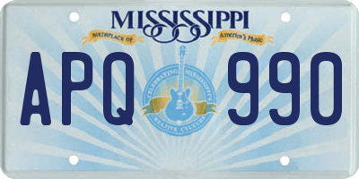 MS license plate APQ990