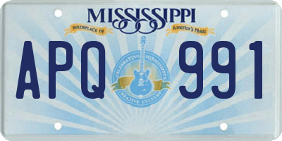 MS license plate APQ991