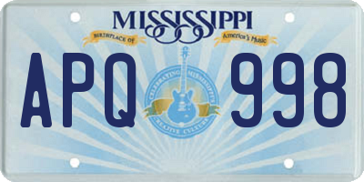 MS license plate APQ998
