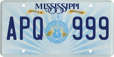 MS license plate APQ999