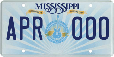 MS license plate APR000