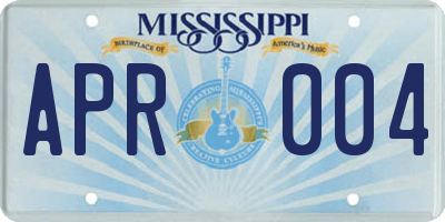 MS license plate APR004
