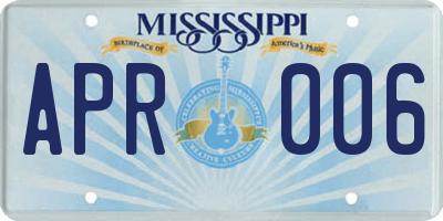 MS license plate APR006