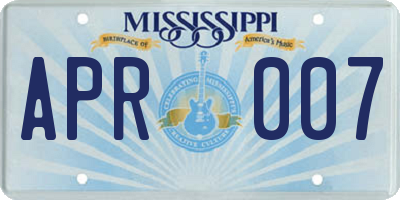 MS license plate APR007