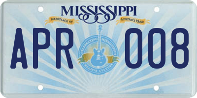 MS license plate APR008