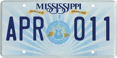 MS license plate APR011