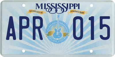 MS license plate APR015