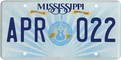 MS license plate APR022