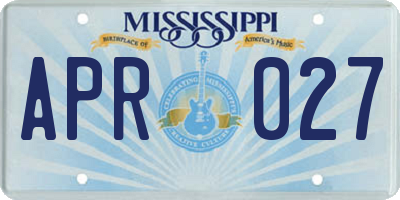 MS license plate APR027