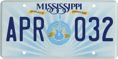 MS license plate APR032