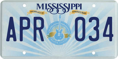 MS license plate APR034