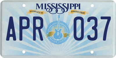 MS license plate APR037
