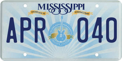 MS license plate APR040