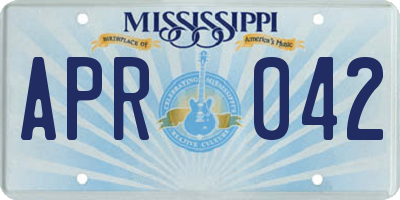 MS license plate APR042