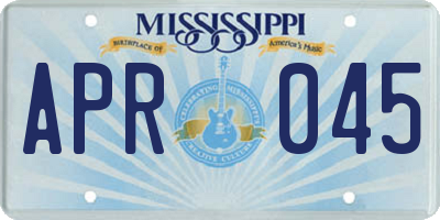 MS license plate APR045