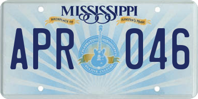 MS license plate APR046