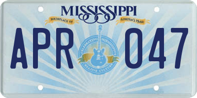 MS license plate APR047