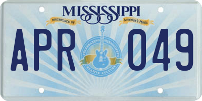 MS license plate APR049