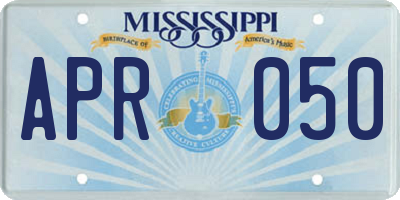 MS license plate APR050