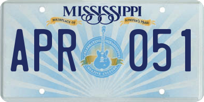 MS license plate APR051