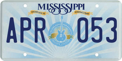 MS license plate APR053