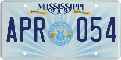 MS license plate APR054