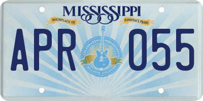 MS license plate APR055