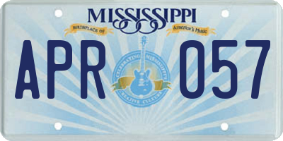 MS license plate APR057