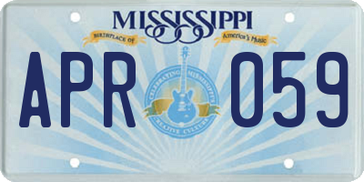 MS license plate APR059