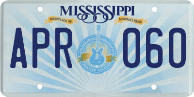 MS license plate APR060