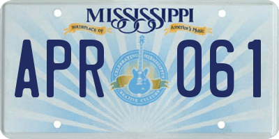MS license plate APR061