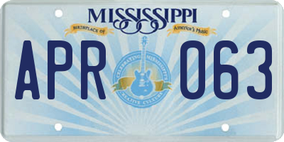 MS license plate APR063