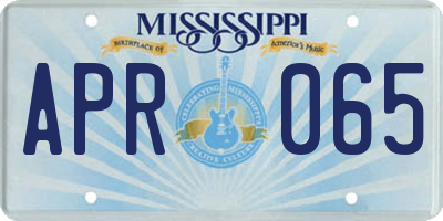 MS license plate APR065